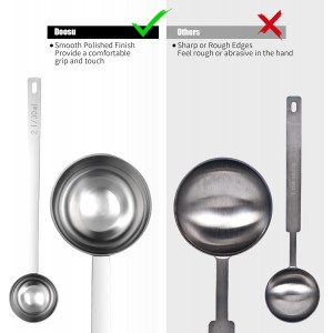 18/8 Stainless Steel Coffee Scoop, Doosu Food-Grade Metal Measuring Spoon with 6.9in Long Handle, Tablespoon Scooper for Coffee Beans, Ground Coffee, Espresso, Protein Powders, Tea, Sugar (2 Tbsp)