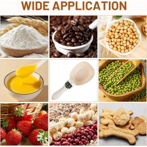 Digital Measuring Spoon Scale, Food Measuring Scoop Scale, Food Weight Scale Grams and Ounces, Polygons Measuring Spoon, ABS Kitchen Weight Scale for Food with LCD Screen, High Precision