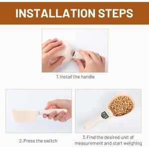 Digital Measuring Spoon Scale, Food Measuring Scoop Scale, Food Weight Scale Grams and Ounces, Polygons Measuring Spoon, ABS Kitchen Weight Scale for Food with LCD Screen, High Precision