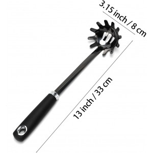 Stainless Steel Spaghetti Spoon - 12.6 Inch Pasta Spoon with Comfortable Grip Design -Metal Pasta Fork Pasta Server - Kitchen Gadgets Pasta Ladle Kitchen Tools