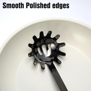 Stainless Steel Spaghetti Spoon - 12.6 Inch Pasta Spoon with Comfortable Grip Design -Metal Pasta Fork Pasta Server - Kitchen Gadgets Pasta Ladle Kitchen Tools