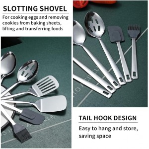 Stainless Steel Kitchen Utensils Set 40 Pieces, Cooking Utensil Set with Utensils Holder, Kitchen Gadgets Kitchen Essentials New Home, House, Appartment Must Have, Metal Spatula Set