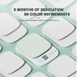 YRY Minimalist Precision Kitchen Scale - 22lbs (10kg) Capacity, 1g (0.035oz) Graduation, Large LCD Display, Tare Function, and ML Unit Green(10kg/1g)