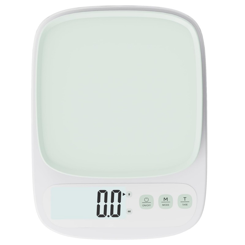 YRY Minimalist Precision Kitchen Scale - 22lbs (10kg) Capacity, 1g (0.035oz) Graduation, Large LCD Display, Tare Function, and ML Unit Green(10kg/1g)
