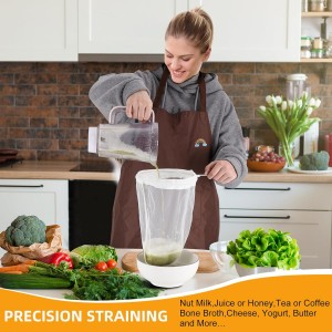 5 Pcs Premium Ultra Fine Mesh Strainer Bags with Stainless Steel Handle, Reusable Nut Milk Bags, Cheese Cloths for Straining Juice, NutMilk, Coffee, Thai Tea, Yogurt and Soup (Small)