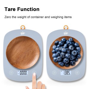 QP Digital Food Scale, 11lb Digital Kitchen Scale, 1g High Accuracy Meat Scale, 6 Units, Cooking Scale with Hook, Ultra Slim Kitchen Weight Scale, Touch Control, Tare Function, Auto Off, LCD Display