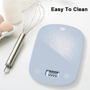 QP Digital Food Scale, 11lb Digital Kitchen Scale, 1g High Accuracy Meat Scale, 6 Units, Cooking Scale with Hook, Ultra Slim Kitchen Weight Scale, Touch Control, Tare Function, Auto Off, LCD Display