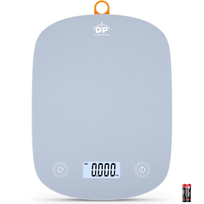 QP Digital Food Scale, 11lb Digital Kitchen Scale, 1g High Accuracy Meat Scale, 6 Units, Cooking Scale with Hook, Ultra Slim Kitchen Weight Scale, Touch Control, Tare Function, Auto Off, LCD Display