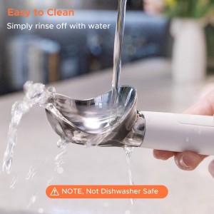 LT LAUDTEC Heated Ice Cream Scoop, Rechargeable Electric Warming Scooper, Heats to 158F for Hard Ice Cream, IP67 Waterproof, Easy for Seniors & Kids (White)