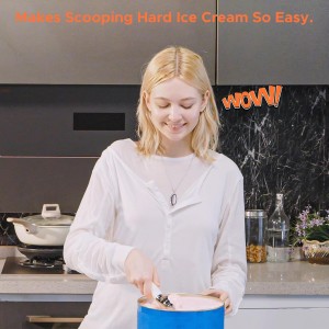 LT LAUDTEC Heated Ice Cream Scoop, Rechargeable Electric Warming Scooper, Heats to 158F for Hard Ice Cream, IP67 Waterproof, Easy for Seniors & Kids (White)