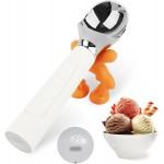 LT LAUDTEC Heated Ice Cream Scoop, Rechargeable Electric Warming Scooper, Heats to 158F for Hard Ice Cream, IP67 Waterproof, Easy for Seniors & Kids (White)