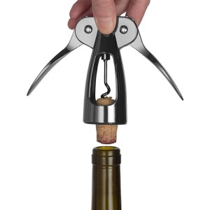 Wine Opener，Premium Wing Corkscrew Wine Bottle Opener，Manual Multi-Function Bottle Opener for Home Use，Upgrade Black