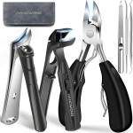 2026 Toenail Clippers for Seniors Thick Toenails, Angled Head Large Toe Nail Clippers for Thick Nails for Men, Heavy Duty Ingrown Toenail Clippers with Wide Jaw, Slanted Nail clippers with Long Handle