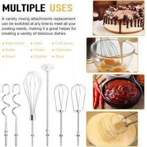 Hand Mixer Beater, Whisk, Dough Hook and Blending Rod for Ninja Foodi Power Mixer System CI100 Series, Hand Mixer Attachment Replacement Accessories CI100, CI101, CC105A, CI105BRN & CI101H, 6 Pcs