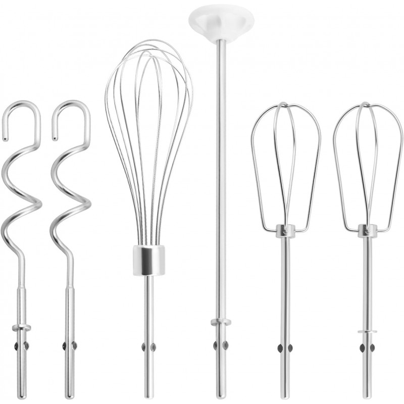 Hand Mixer Beater, Whisk, Dough Hook and Blending Rod for Ninja Foodi Power Mixer System CI100 Series, Hand Mixer Attachment Replacement Accessories CI100, CI101, CC105A, CI105BRN & CI101H, 6 Pcs
