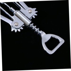 Silver Plated Winged Wine Bottle Corkscrew Opener Easy to Use Design for Home Kitchen Bar Convenient Wine Bottle Opener Long
