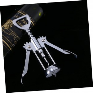 Silver Plated Winged Wine Bottle Corkscrew Opener Easy to Use Design for Home Kitchen Bar Convenient Wine Bottle Opener Long