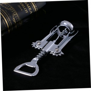 Silver Plated Winged Wine Bottle Corkscrew Opener Easy to Use Design for Home Kitchen Bar Convenient Wine Bottle Opener Long