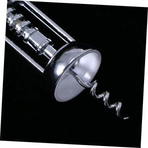 Silver Plated Winged Wine Bottle Corkscrew Opener Easy to Use Design for Home Kitchen Bar Convenient Wine Bottle Opener Long