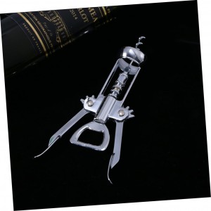 Silver Plated Winged Wine Bottle Corkscrew Opener Easy to Use Design for Home Kitchen Bar Convenient Wine Bottle Opener Long