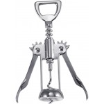Silver Plated Winged Wine Bottle Corkscrew Opener Easy to Use Design for Home Kitchen Bar Convenient Wine Bottle Opener Long