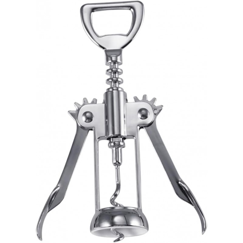 Silver Plated Winged Wine Bottle Corkscrew Opener Easy to Use Design for Home Kitchen Bar Convenient Wine Bottle Opener Long