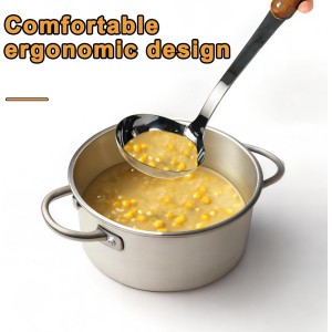 FJNATINH Stainless Steel Wok Spatula,Slotted Spatulas,Ladle,Skimmer Ladle Tool Set,Mirror Polished Cooking Utensils Kitchen Cookware, Pack of 4,Black