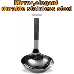 FJNATINH Stainless Steel Wok Spatula,Slotted Spatulas,Ladle,Skimmer Ladle Tool Set,Mirror Polished Cooking Utensils Kitchen Cookware, Pack of 4,Black