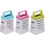 Mini Cheese Grater, 3Pcs Stainless Steel Box Grater with Handle Professional Cheese Slicer Grater for Kitchen Slicer Cheese Ginger Vegetable Multifunction Dishwasher Safe