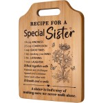 Gifts for Sister, Sister's Birthday Gifts from Sister, Recipe for A Special Cutting Board, Christmas Mothers Day Valentines Day Present for Sisters