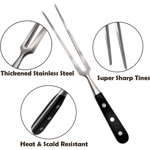 Heavy Duty Stainless Steel Carving Fork 11.6 Inch BBQ Meat Fork & Serving Fork for Cooking Roasting Meat Shredding (POM Handle)