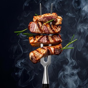 Heavy Duty Stainless Steel Carving Fork 11.6 Inch BBQ Meat Fork & Serving Fork for Cooking Roasting Meat Shredding (POM Handle)