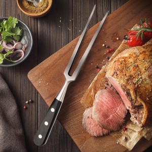 Heavy Duty Stainless Steel Carving Fork 11.6 Inch BBQ Meat Fork & Serving Fork for Cooking Roasting Meat Shredding (POM Handle)