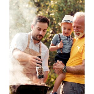 TOMEEM Electric Salt and Pepper Grinder Set – Rechargeable with LED Power Indicator, 5-Level Adjustable Grinding, LED Light, 4.5oz Large Capacity Salt and Pepper Shakers with Storage Base