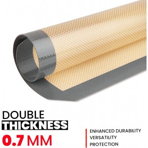 Silicone Baking Mats Half Sheet Non Stick for Oven Reusable 4 Pack - Thick Heavy Duty Silicone Baking Mat Cookie Sheet 1/2 Size for Macaron & Pastry - Half Size Rectangular Cooking Oven Liner Pad