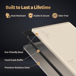 Matiks Stainless Steel Cutting Board Set - 16”×11” Large Double Sided Dishwasher Safe Metal Cutting Board for Kitchen – Housewarming Gifts New Home - New Home Gift Ideas - First Home Cooking Gifts