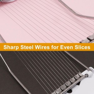 Egg Slicer for Hard Boiled Eggs, Food Slicer with 14 Stainless Steel Wires, Heavy Duty Hard Boiled Egg Cutter, Spam Slicer for Soft Fruit Strawberry Luncheon Meat Home Use (1Pcs, White)