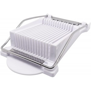 Egg Slicer for Hard Boiled Eggs, Food Slicer with 14 Stainless Steel Wires, Heavy Duty Hard Boiled Egg Cutter, Spam Slicer for Soft Fruit Strawberry Luncheon Meat Home Use (1Pcs, White)