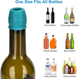6 Pack Silicone Wine Stopper, Wine Stoppers for Wine Bottles, Wine Seal Stopper Can Be Reused to Keep Wine Fresh, by Brusoon (Multicolor)