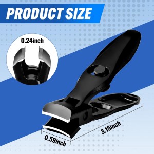 German Nail Clippers, Premium Stainless Steel Wide Jaw Anti Splash Design,Ultra Sharp Heavy Duty Clippers with Ergonomic Lever,Perfect for Men,Women, and Seniors(Black)