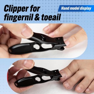 German Nail Clippers, Premium Stainless Steel Wide Jaw Anti Splash Design,Ultra Sharp Heavy Duty Clippers with Ergonomic Lever,Perfect for Men,Women, and Seniors(Black)