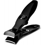 German Nail Clippers, Premium Stainless Steel Wide Jaw Anti Splash Design,Ultra Sharp Heavy Duty Clippers with Ergonomic Lever,Perfect for Men,Women, and Seniors(Black)