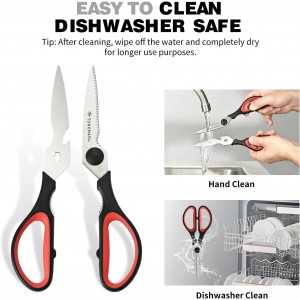 Kitchen Cooking Shears Heavy Duty Kitchen Scissor with, Detachable, All Purpose Scissors, Dishwasher Safe Scissors, Serrated Blades, Nutcracker and Bottle Opener function included (1 Pack)