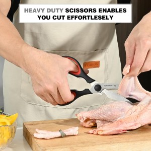 Kitchen Cooking Shears Heavy Duty Kitchen Scissor with, Detachable, All Purpose Scissors, Dishwasher Safe Scissors, Serrated Blades, Nutcracker and Bottle Opener function included (1 Pack)