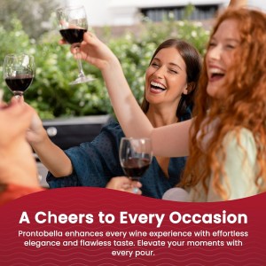 The Easy Pour Wine Aerator Spout by Pronto Bella, Professional Wine Aerator Attaches to Bottle for Improved Flavor, Enhanced Bouquet, Rich Finish No-Drip Design, Valentines day Gift for Women/Friends