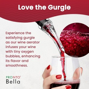 The Easy Pour Wine Aerator Spout by Pronto Bella, Professional Wine Aerator Attaches to Bottle for Improved Flavor, Enhanced Bouquet, Rich Finish No-Drip Design, Valentines day Gift for Women/Friends