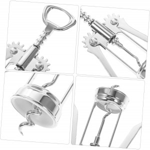 Generic Wing Wine Corkscrew Elegant Stainless Steel Manual Bottle Opener for Home and Party Use Easy to Operate Wine Corkscrew Tool and Gatherings