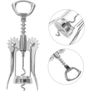 Generic Wing Wine Corkscrew Elegant Stainless Steel Manual Bottle Opener for Home and Party Use Easy to Operate Wine Corkscrew Tool and Gatherings