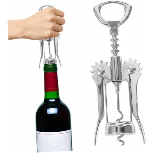 Generic Wing Wine Corkscrew Elegant Stainless Steel Manual Bottle Opener for Home and Party Use Easy to Operate Wine Corkscrew Tool and Gatherings