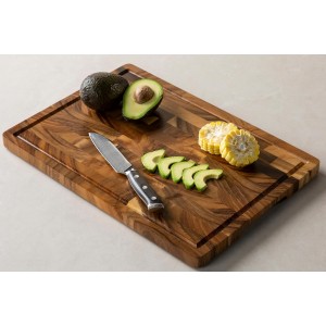 Walnut Wood Cutting Board for Kitchen, End Grain Chopping Board with Juice Groove, Heavy Duty Checkered Board for Cheese and Vegetables, Non-slip Feet 16.5" x 11.6" x 0.8"